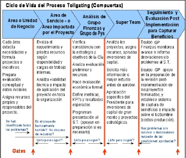 FIGURA 1: VIDA PROCESO TOLLGATING 