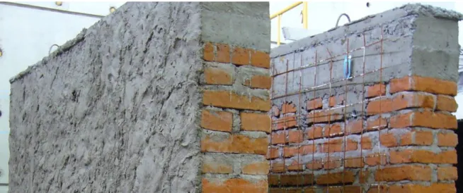 Fig. 4.9 Vista lateral unión malla a pared y viga 