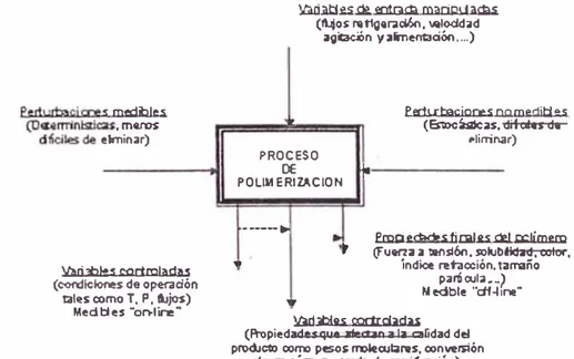 Fig. Al.1.- Variables de un proceso de polimerización 