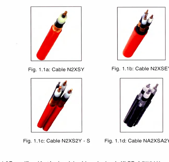 Fig. 1.1 a:  Cable N2XSY  Fig. 1.1 b:  Cable N2XSEY 