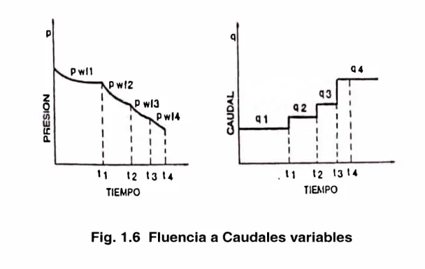 Fig. 1.6  Fluencia a Caudales variables 
