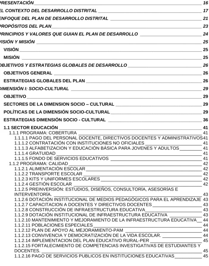 TABLA DE CONTENIDO 
