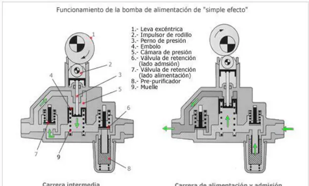 Figura 17  Esquema de la bomba de alimentación de simple efecto. 