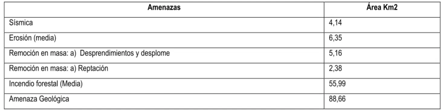Tabla 30. Cuadro de Amenazas  