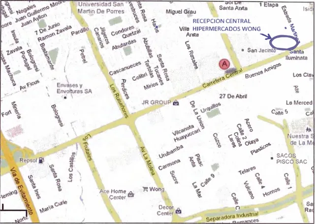 Figura 2.1: Mapa de ubicación de la planta de corte y deshuese 