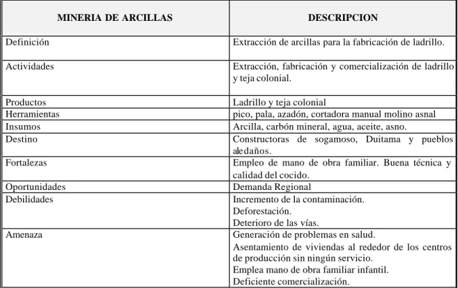 TABLA 4.48 SISTEMA DE EXTRACCION DE ARCILLAS 