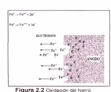 Figura 2.2  Oxidación del  hierro.