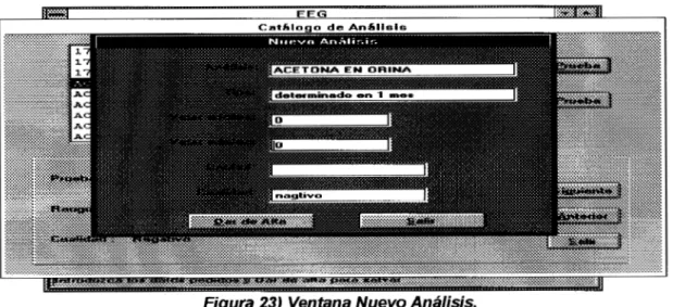 Figura 23) Ventana  Nuevo  Análisis. 