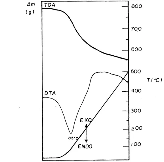 Figura  11.- Anhlisis TCrmico de  Sn**/A1203 cuyo precursor fue Sn(t-Am)d 