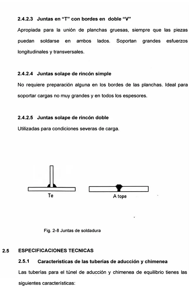 Fig. 2-8 Juntas de soldadura 