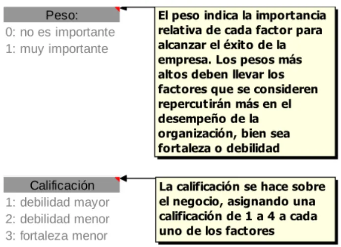Tabla 9 Matriz EFI 