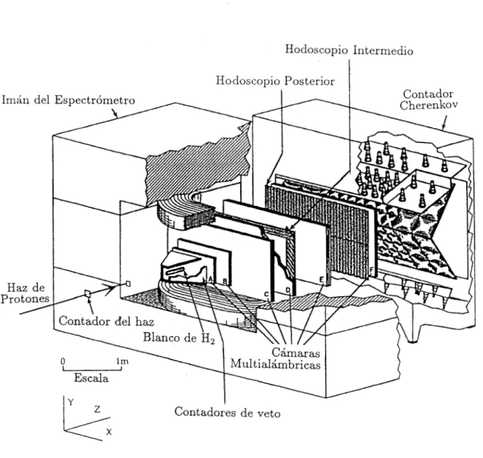 Figura  5.  El detector  de  multipartículas  del  experimento  BNL  E766. 