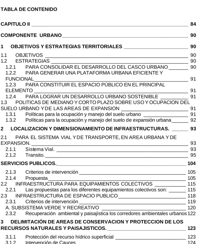 TABLA DE CONTENIDO      