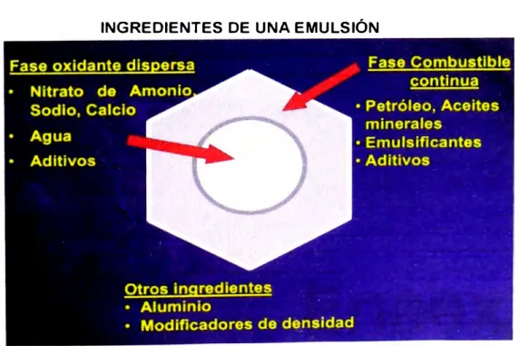 FIG Nº 3:  Componentes de la emulsión 