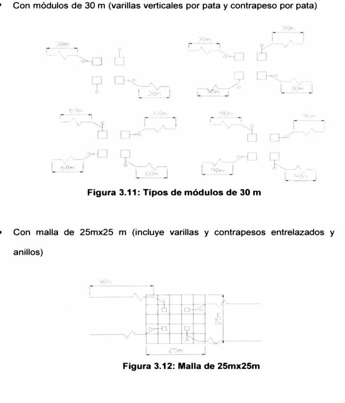 Figura 3.11: Tipos de módulos de 30 m 