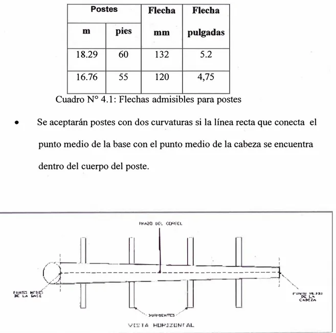 Cuadro N º  4.1: Flechas admisibles para postes 