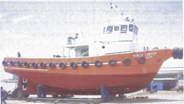 Fig. 2.4.1. Embarcación modificada a la desvarada del astillero. 