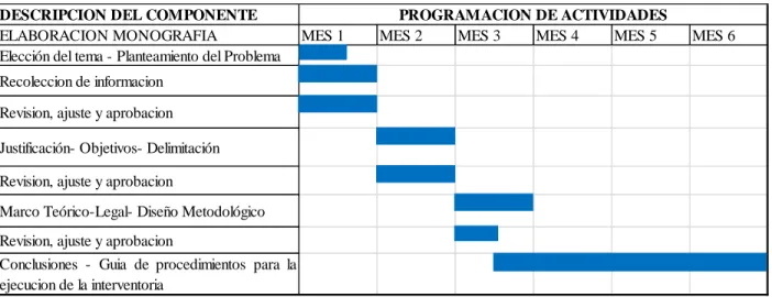 Tabla 3 Cronograma de actividades 