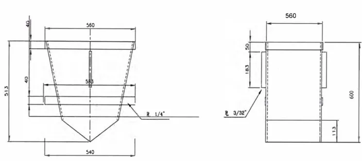 Figura 4.4 Dimensiones de la tolva de pesaje 