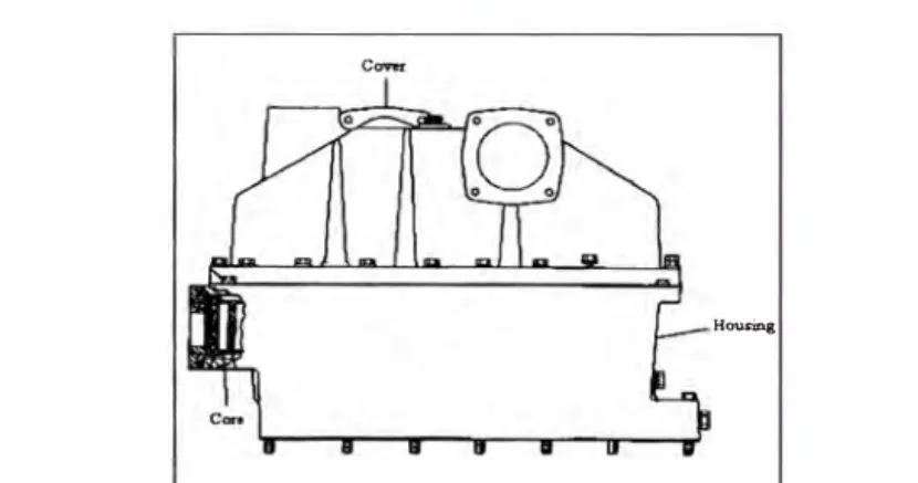 FIGURA 3.8  Vista descriptiva del equipo posenfriador de aire usado por el distribuidor Walker  Machinery  para pruebas de motores Caterpillar, en esta imagen se indica la posición del centro 