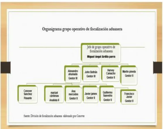 Figura 4 Estructura  grupo de fiscalización Aduanera