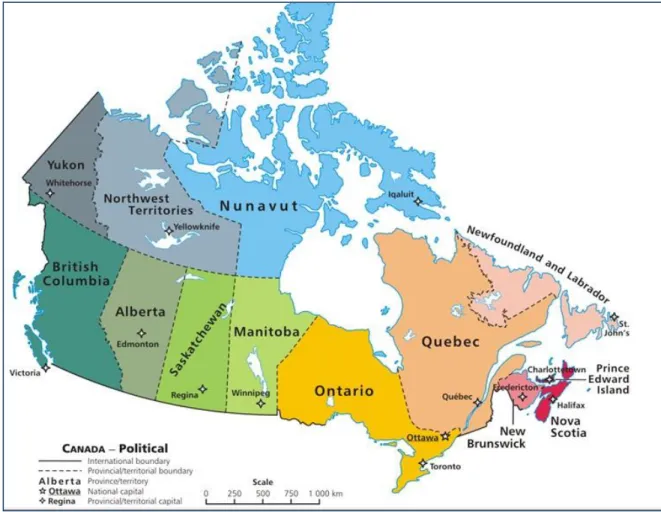 Gráfico No. 1 Mapa Político de Canadá 