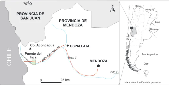 Figura 1. Esquema de ubicación de Puente del Inca.