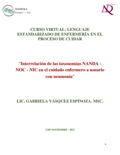 Interrelación De Las Taxonomías NANDA - NOC - NIC En El Cuidado ...