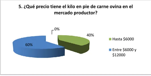 Figura 13. Precio del kilo en pie de carne ovina en el mercado productor. 