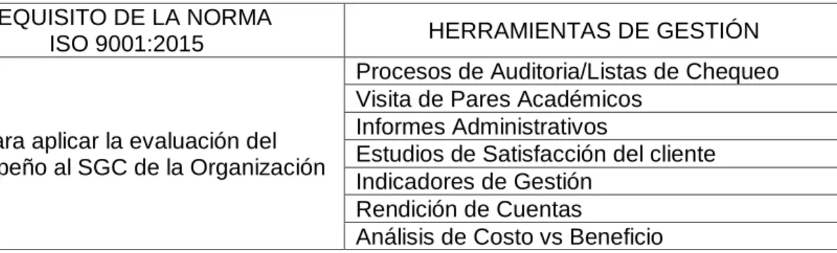 Tabla 8. Matriz conceptual de Mejora