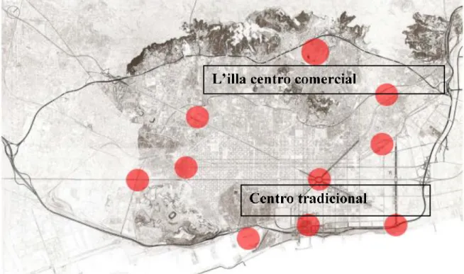 Figura 4. Localización centro comercial – centro tradicional.  Tomado de: www.lilla.com.es 