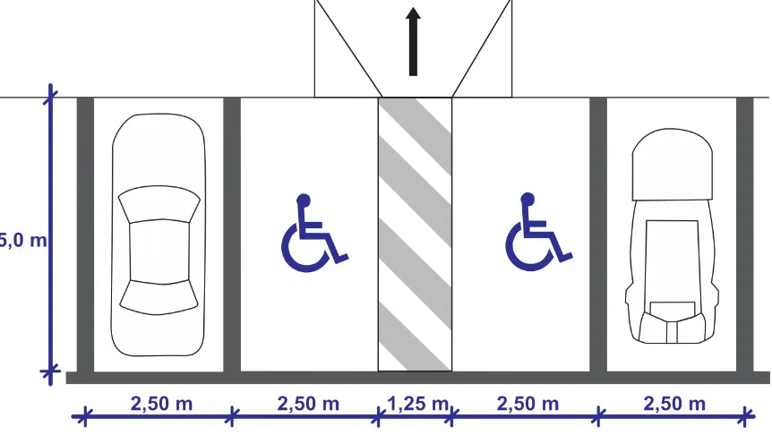 Figura 12. Dimensiones de los parqueaderos - Opción 2