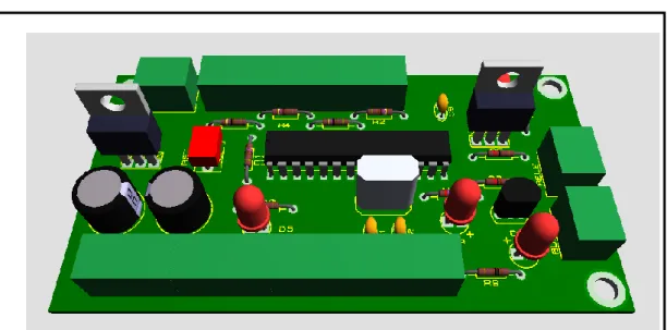 Figura 4.10 Grafico en 3D de la placa con los elementos completa del  sistema. 