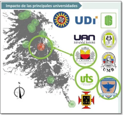 Figura 6. Mapa de universidades 