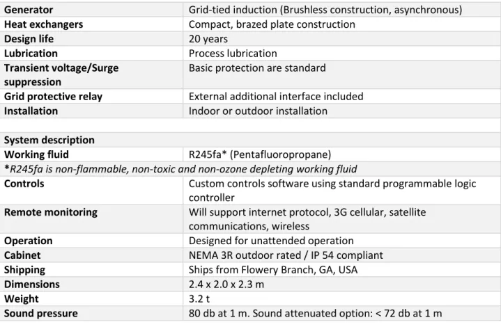 Figure 14: Power output with respect to temperature and flow-rate that can be expected from the POWER+Generator 4200 and  4400 