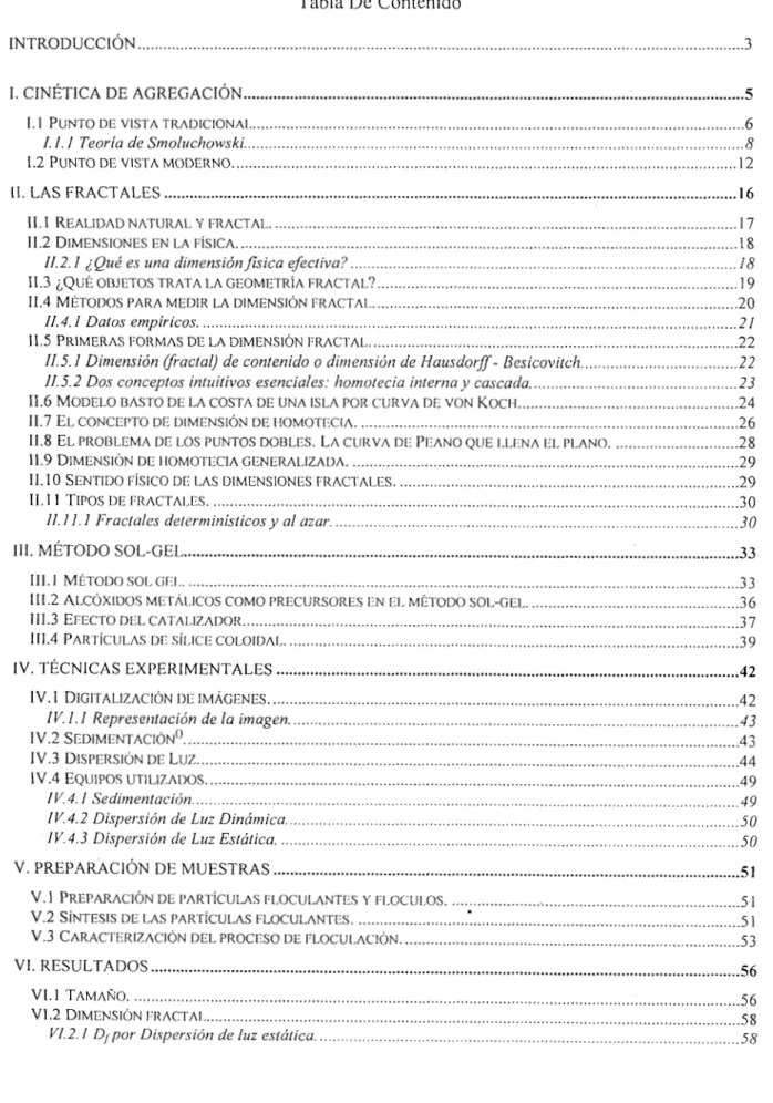 Tabla De Contenido 
