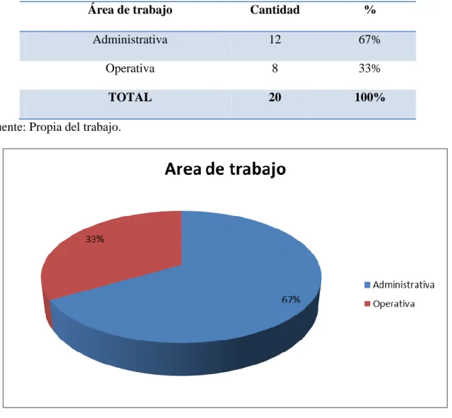 Tabla 11. Área de trabajo  