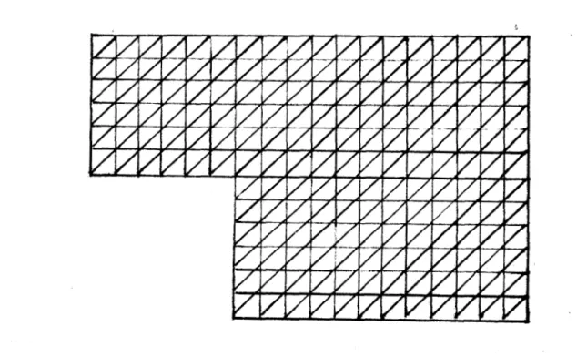 Fig.  6.  Triangulación  del tipo diferencias finitas. 