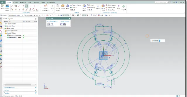 Figura 19.  SIEMENS NX10.0 brida #1- 2D  (Lucín, 2019) 