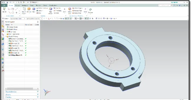 Figura 20. SIEMENS NX 10.0 – EXTURSION BRIDA #1  (Lucín, 2019) 