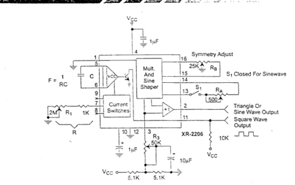 Figure  12.  Circuit for Sine  Wave  Generation  with Minimum Harmonic  Distortion. 
