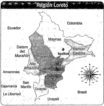 Figura  W1.1  Mapa de la  región  Loreto.  Referencia: 