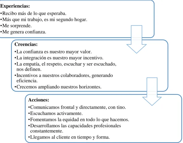 Figura 9. Esquema de identificación de valores y creencias de PARCOR EI. 