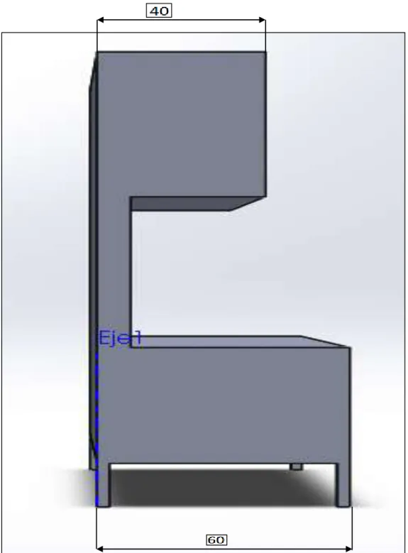 Figura 27. Diseño de Maqueta lateral (Solid Works, 2019) 