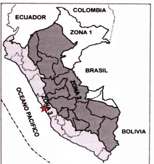 FIGURA 2.2.  ZONIFICACIÓN SISMICA  DE  LURÍN.  Fuente:  Reglamento Nacional  de Edificaciones,  E.030 - Diseño Sismorresistente