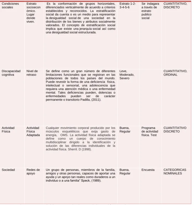 Cuadro No 2. Variables Cuantitativas. Elaboración propia, 2015 