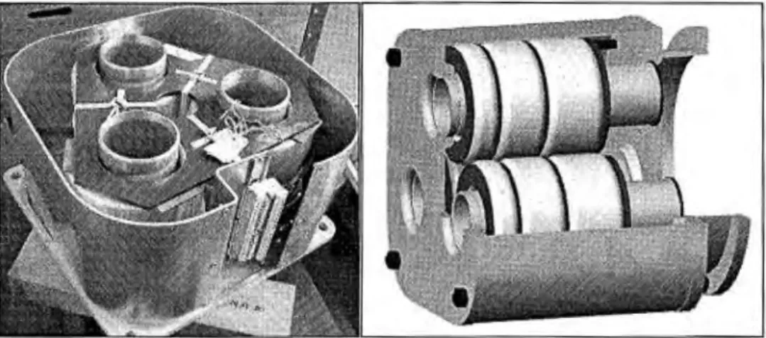 Fig. 3.8.  Transformadores de corriente,  los núcleos se encuentran fuera del ambiente de gas SF6