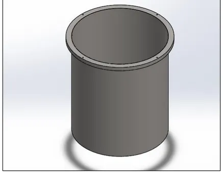 Figura 17. Ensamblaje tanque con el anillo de sujeción realizado en SolidWorks 