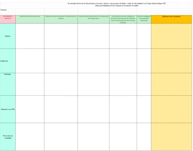 Figura 2. Matriz para triangulación de información 