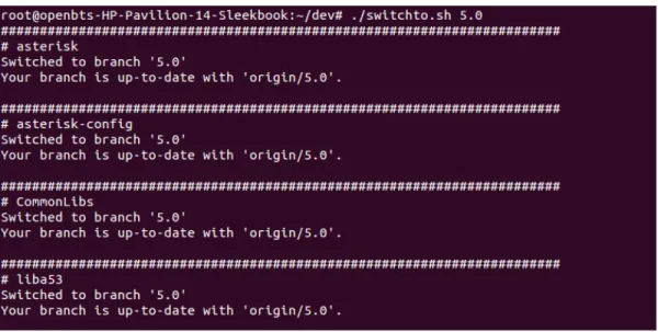 Figura 8.11: Se compila los repositorios a la versi´ on 5.0
